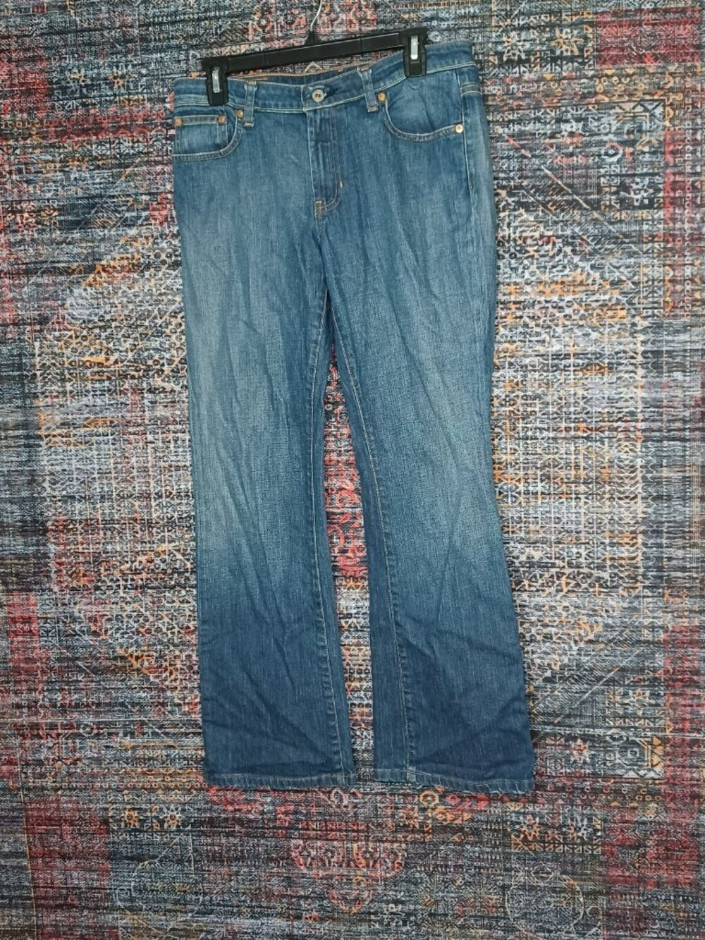 POLO Jeans Co RL womens dark distressed stretch boot jeans 10x30 EUC